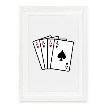 As à jouer aux cartes - Affiche encadrée (27 × 37 cm) - blanc - Devant
