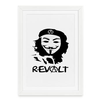 Silhouette de l’anarchie masquée - Affiche encadrée (27 × 37 cm) - blanc - Devant