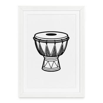Africa drum - Framed poster (27 × 37 cm) - white - Front