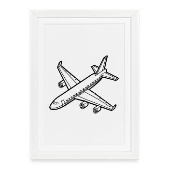airplane - Framed poster (27 × 37 cm) - white - Front