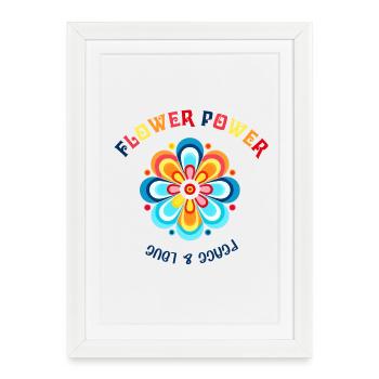 Flower Power Color Blossom Design - Affiche encadrée (27 × 37 cm) - blanc - Devant