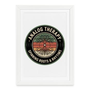 Vinyles vintage Roots rétro pour les amateurs de vinyles - Affiche encadrée (27 × 37 cm) - blanc - Devant
