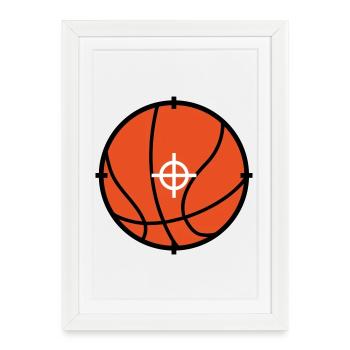 Basket Ball / Basketball / Basktet-Ball / Sport - Affiche encadrée (27 × 37 cm) - blanc - Devant