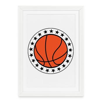 Basket Ball / Basketball / Basktet-Ball / Sport - Affiche encadrée (27 × 37 cm) - blanc - Devant