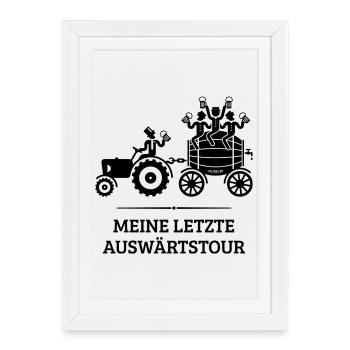 Ma dernière tournée à l’extérieur, tracteur baril de bière JGA B - Affiche encadrée (27 × 37 cm) - blanc - Devant