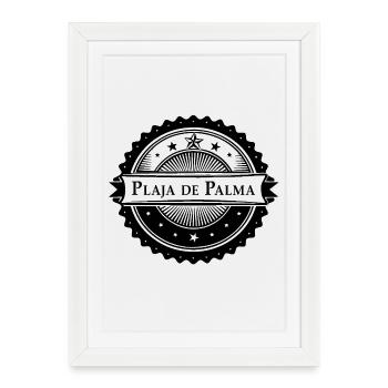 Plaja de Palma - version noire - Affiche encadrée (27 × 37 cm) - blanc - Devant