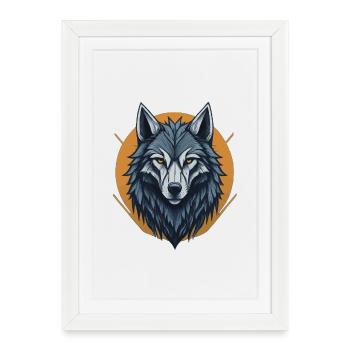Loup mystique  - Affiche encadrée (27 × 37 cm) - blanc - Devant
