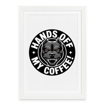 Funny Coffee Shirt with Angry Dog - Framed poster (27 × 37 cm) - white - Front