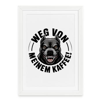 Angry dog head in black - Framed poster (27 × 37 cm) - white - Front