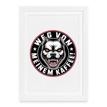 Away from my coffee logo - Framed poster (27 × 37 cm) - white - Front