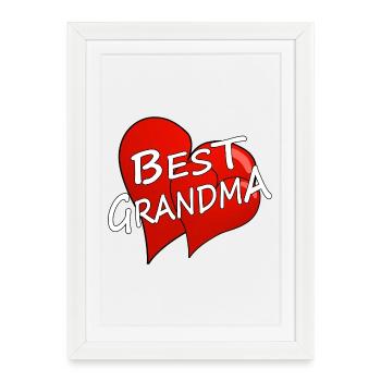 meilleure mamie - Affiche encadrée (27 × 37 cm) - blanc - Devant