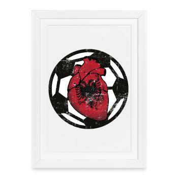 Football en Albanie - Affiche encadrée (27 × 37 cm) - blanc - Devant
