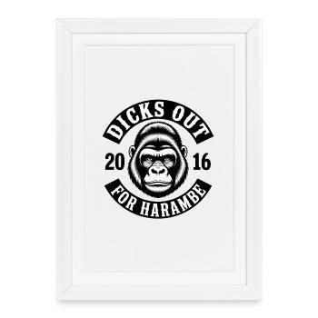 Des dehors pour Harambe - T-shirt mème drôle - Affiche encadrée (27 × 37 cm) - blanc - Devant