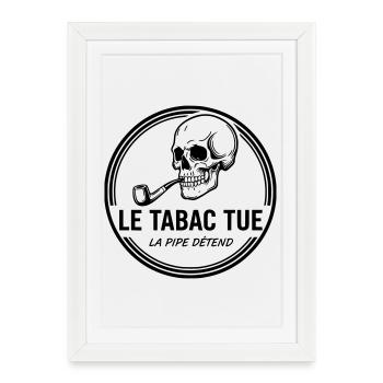 Tête de mort humour  - Affiche encadrée (27 × 37 cm) - blanc - Devant