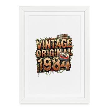 Vintage Original 1984 - Framed poster (27 × 37 cm) - white - Front