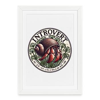 Insigne d’escargot introverti - Affiche encadrée (27 × 37 cm) - blanc - Devant