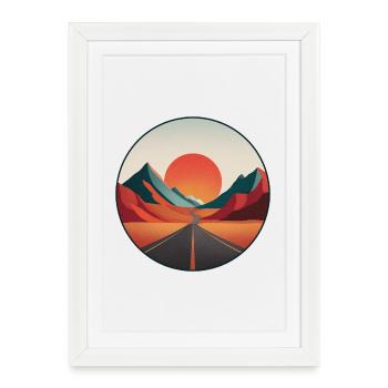 Vintage Travel Logo - Adventurers - Retro Landscape - Framed poster (27 × 37 cm) - white - Front