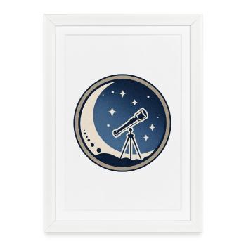Astronomy and fascination with the infinite universe - Framed poster (27 × 37 cm) - white - Front
