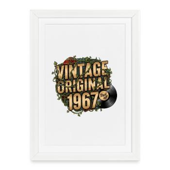 Vintage Original 1967 - Affiche encadrée (27 × 37 cm) - blanc - Devant