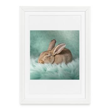 Rabbit Neon Dreams - Framed poster (27 × 37 cm) - white - Front