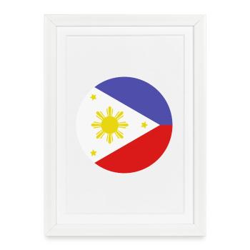 Drapeau rond philippin - Affiche encadrée (27 × 37 cm) - blanc - Devant