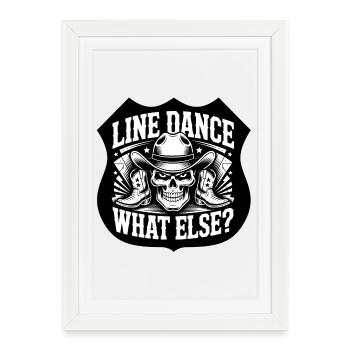 Bottes de cowboy LineDance en crâne - Affiche encadrée (27 × 37 cm) - blanc - Devant