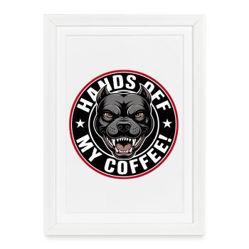 Hold My Coffee Dog Motif - Affiche encadrée (27 × 37 cm) - blanc - Devant