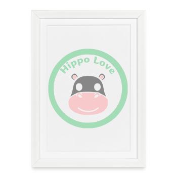 Hippopotamus Head Face Mask Smile - Framed poster (27 × 37 cm) - white - Front