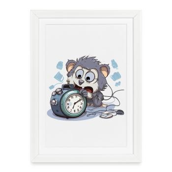 Réveil du matin Chaos Otter - Affiche encadrée (27 × 37 cm) - blanc - Devant