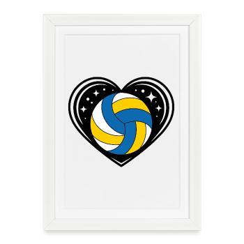 Volleyball Galaxy - Affiche encadrée (27 × 37 cm) - blanc - Devant