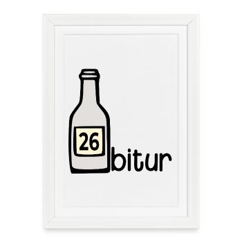 Bouteille de fête - Abitur 2026 - Affiche encadrée (27 × 37 cm) - blanc - Devant