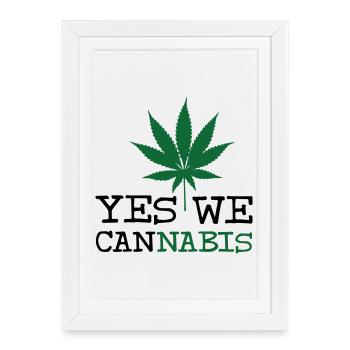 Yes We Cannabis - Affiche encadrée (27 × 37 cm) - blanc - Devant