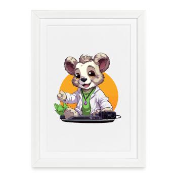 Tech-Koala Creator au look rétro - Affiche encadrée (27 × 37 cm) - blanc - Devant