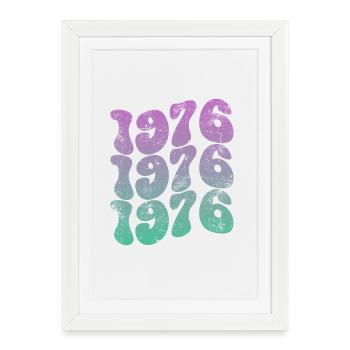 Millésime 1976 - Affiche encadrée (27 × 37 cm) - blanc - Devant