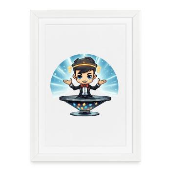 Mage sur le Portail des Joyaux - Affiche encadrée (27 × 37 cm) - blanc - Devant