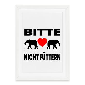 Elephants - Framed poster (27 × 37 cm) - white - Front