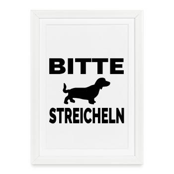 Teckel - Affiche encadrée (27 × 37 cm) - blanc - Devant