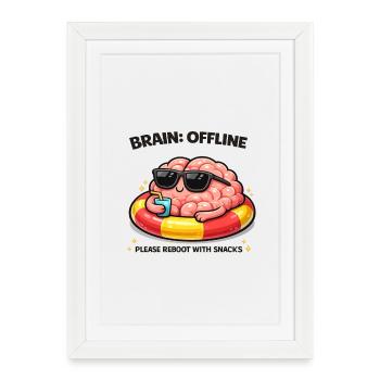 Redémarrage du Snack Hors Ligne du Cerveau - Affiche encadrée (27 × 37 cm) - blanc - Devant