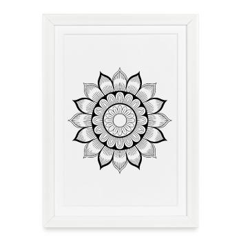 Mandala - Affiche encadrée (27 × 37 cm) - blanc - Devant