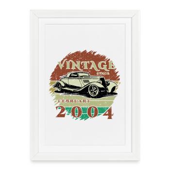 22nd Birthday - Classic - Vintage since 02/2004 - Framed poster (27 × 37 cm) - white - Front