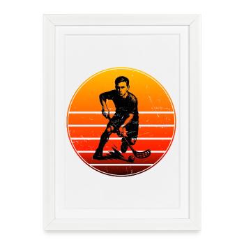 Unihockey Power Floorball Design - Framed poster (27 × 37 cm) - white - Front