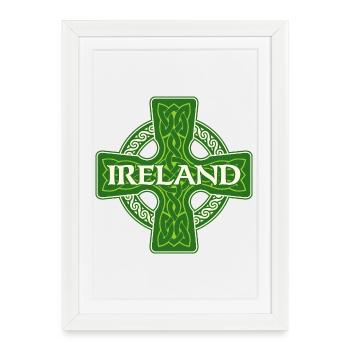 Trèfle de Saint-Patrick Celtique d’Irlande - Saint-Patrick - Affiche encadrée (27 × 37 cm) - blanc - Devant