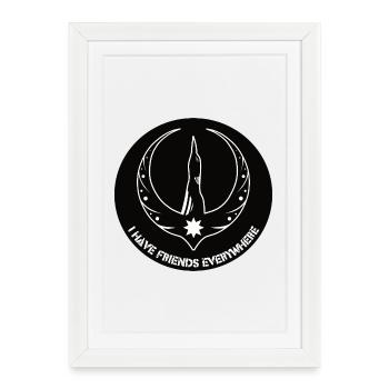 Logo de la Rébellion Loon - Logo de la Rébellion d’Eistaucher - Affiche encadrée (27 × 37 cm) - blanc - Devant