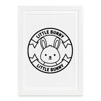 Logo Petit Lapin Bébé Mignon - Affiche encadrée (27 × 37 cm) - blanc - Devant