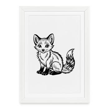 Baby fox - Framed poster (27 × 37 cm) - white - Front