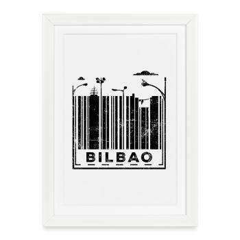Code-barres de Bilbao - Affiche encadrée (27 × 37 cm) - blanc - Devant