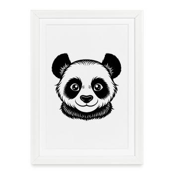 Visage de bébé panda - Affiche encadrée (27 × 37 cm) - blanc - Devant