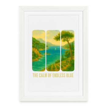 The calm of the blue horizon - Framed poster (27 × 37 cm) - white - Front
