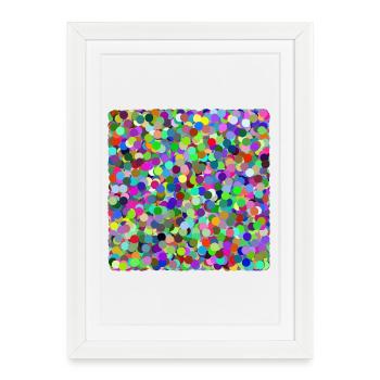 cercles de confettis colorés - Affiche encadrée (27 × 37 cm) - blanc - Devant
