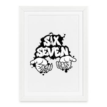Six Seven Graffiti - Affiche encadrée (27 × 37 cm) - blanc - Devant